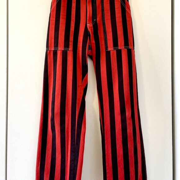 Big Bud Press - Red & Black Striped Work Pants - XS - Picture 2 of 5